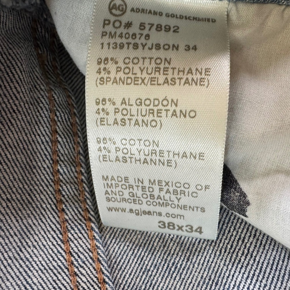 AG Adriano Goldschmied Dylan Slim Skinny Blue Japanese Denim Jeans 38x34 - Picture 5 of 10